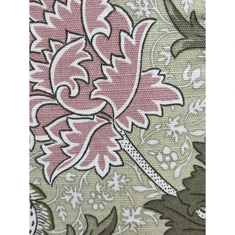 Morris & Co. Cray Floral Garden Cotton Blend Shower Curtain Green Pink 72x72 New